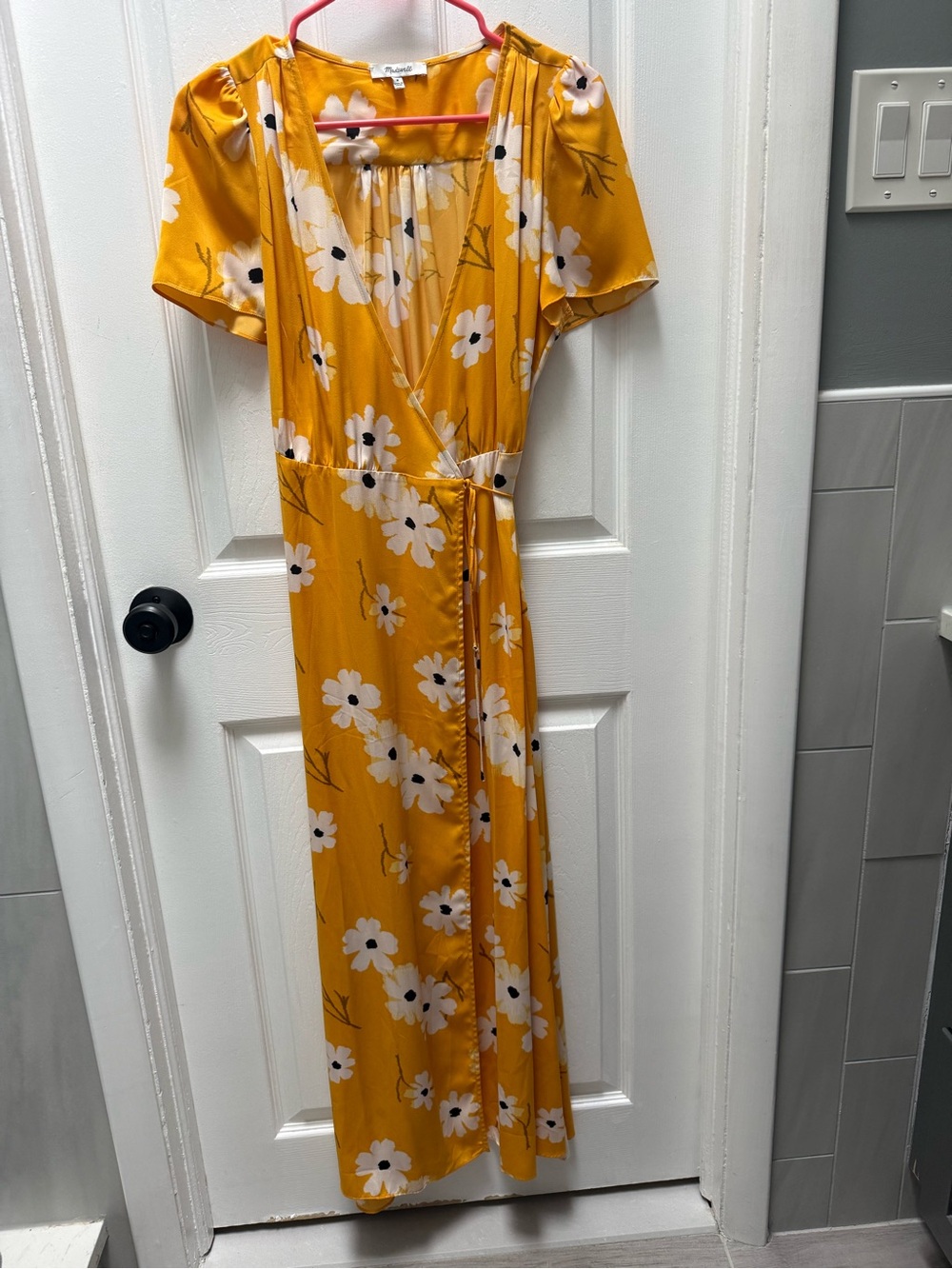Madewell Yellow Floral Wrap Maxi Dress